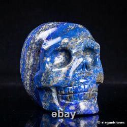 878g Natural Blue Lapis Lazuli Crystal Skull Carved Healing Chakra Decor