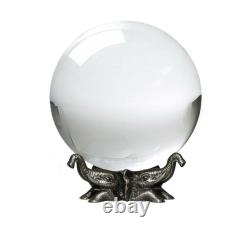 8in Crystal Ball Sphere for Feng Shui, Meditation, Decor, with Elephant Stand