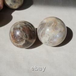 9.1LB 10 Natural Blue Rainbow Moonstone Crystal Sphere Ball Healing Madagascar
