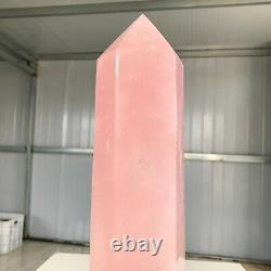 9.1LB Natural Pink Rose Quartz Crystal Tower Wand Point Healing B973