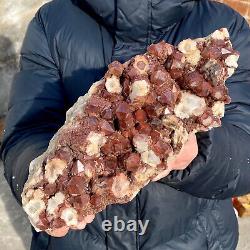 9.37LB Natural red quartz pineapple crystal cluster healing mineral specimen