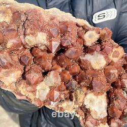 9.37LB Natural red quartz pineapple crystal cluster healing mineral specimen