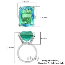 925 Silver Lab Created Peacock Triplet Quartz Solitaire Ring Gifts Size 7 Ct 25