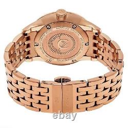 Alexander Men's Swiss Made Rose Gold Stainless Steel Link Bracelet Quartz Watch