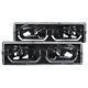 Anzo 111299 Black Crystal Headlights with Low Brow for 88-98 Chevrolet/GMC/K1500