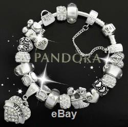 Authentic Pandora Bracelet Silver My Wife the Love of My Life European Charms