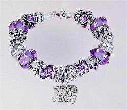 Authentic Pandora Sterling Silver Bracelet with Heart Love Gift European Charms