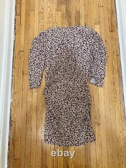 BA&SH Crystal Print Faux Wrap Ruched Dress Size 1 Orig. $295 NEW
