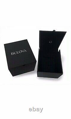 BRAND NEW Bulova Men's Black Dial Brown Leather Strap Watch 98B356