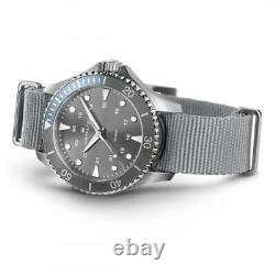 BRAND NEW Hamilton Men's Khaki Navy Scuba Quartz Grey Strap Watch H82211981