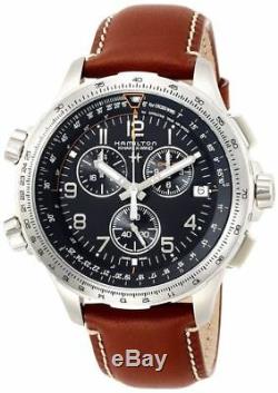 BRAND NEW Hamilton Men's Khaki X-Wind GMT Chrono Quartz Black Watch H77912535