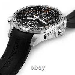 BRAND NEW Hamilton X-Wind GMT Chrono Quartz Black Dial Men's Watch H77912335