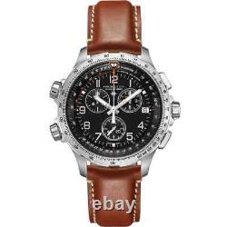 BRAND NEW Hamilton X-Wind GMT Chrono Quartz Black Dial Men's Watch H77912535