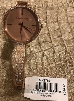 BRAND NEW Michael Kors Women's Rose Gold Stainless Steel Bracelet Watch MK3785
