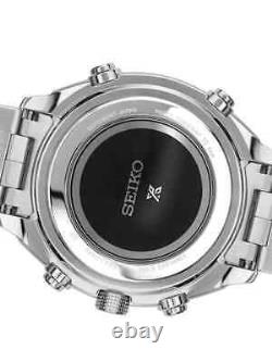 BRAND NEW Seiko Men's Coutura Solar Chrono Black Dial Silver Tone Watch SSG009