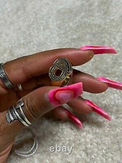 BRAND NEW WITH TAG Dior and Raymond Pettibon Ring in Brass & Crystals Size L
