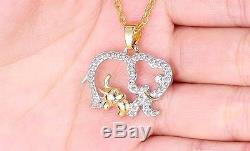 Baby And Mom Dad Elephant Necklace With Crystal Jewelry Mother's Day Gift