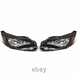 Black 2012 2013 2014 Ford Focus Headlights Headlamps Aftermarket Pair Left+Right