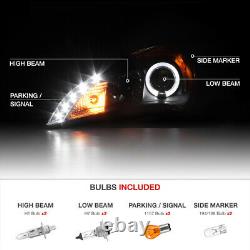 Black Halo LED Projector Headlights Headlamp For 2010-2012 Genesis 2 Door Coupe