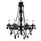 Black Romance Chandelier Large 6 Arm Retro Crystals Gypsy Ceiling Light Lamp New