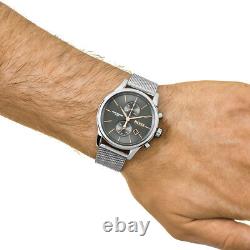 Brand New 1513440 Hugo Boss Stainless Steel Mesh Grey Jet Men's Watch Uk Stock