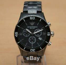 Brand New Armani Mens Ceramic Gents Chronograph Watch Ar1421 Gents Black Dial