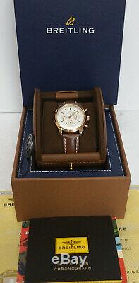 Brand New Breitling RB0152 18k Rose Gold 42mm Chronograph Watch Box Papers