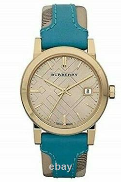 Brand New Burberry Haymarket BU9112 Gold Tone Women's Watch