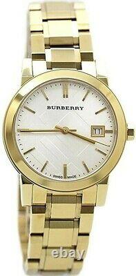 Brand New Burberry The City BU9103 Gold Tone Stainless Steel 34 mm Women's Watch