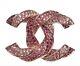 Brand New CHANEL CC Logo Pink Crystal Twist Pin Brooch with Chanel Box