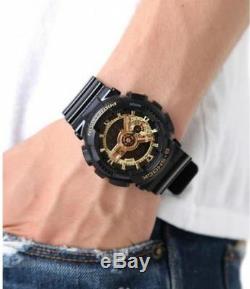 Brand New Casio G-shock Ga110 Men's Black Ana-digi Watch Golden Reloj Hombres