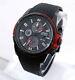 Brand New Citizen Eco-Drive Mens Black & Red Ion Plated Solar Chronograph Watch