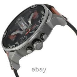 Brand New Diesel DZ7332 Black Dial Brown Leather Gunmetal Men's Wrist Watch