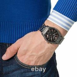 Brand New Emporio Armani Men's Watch Ar1410 Black/rose Gold Ceramica Chronograph