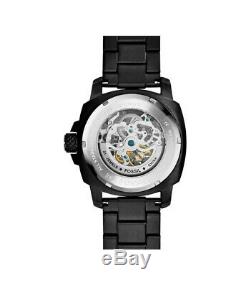 Brand New Fossil Machine Automatic Me3080 Mens Modern Skeleton Dial Black Watch