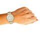 Brand New Genuine Armani Ar1907 Womens Gianni T-bar Watch Gold Strap Pearl Dial