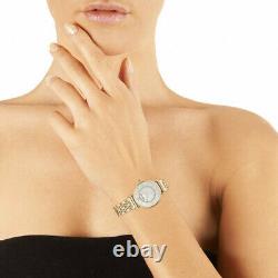 Brand New Genuine Armani Ar1907 Womens Gianni T-bar Watch Gold Strap Pearl Dial