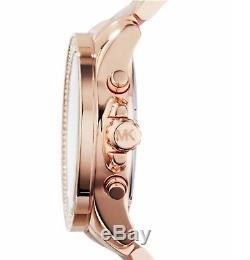 Brand New Genuine Michael Mk6096 Kors Rose Gold Pave Crystals Wren Ladies Watch