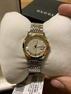 Brand New Gucci YA126511 G-Timeless 38MM Women's Two-Tone Stainless Steel Watch