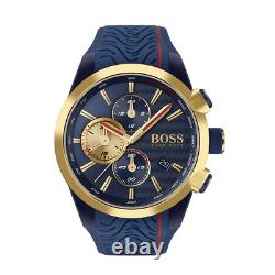 Brand New Hugo Boss Blue Rubber Strap Chronograph Men Watch Hb1513706