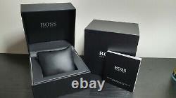 Brand New Hugo Boss Hb1513085 Black Dial Chronograph Black Leather Men Watch