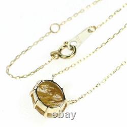 Brand New K10YG Rutile Quartz Pendant Necklace free shipping from Japan- Auth SE