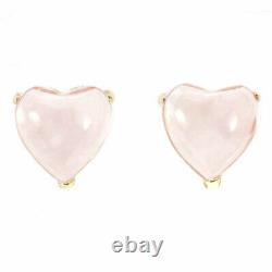 Brand New K18YG Heart Shape Rose Quartz Earrings 2.00 ct free shipping from Japa