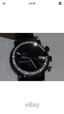Brand New Men's Gucci 101G 1.92ct. Aprx. Black dial Diamond bezel Watch YA101331