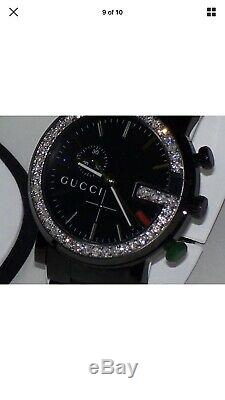 Brand New Men's Gucci 101G 1.92ct. Aprx. Black dial Diamond bezel Watch YA101331