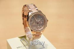 Brand New Michael Kors Wren Chronograph Womens Watch Mk6096 Rose Gold Dial