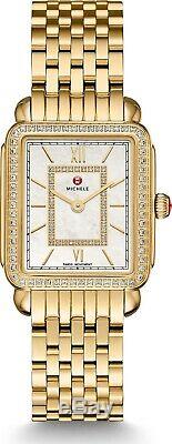 Brand New Michele Deco II Mid Yellow Gold & Diamond Ladies Watch (MWW06I000007)