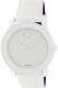 Brand New Movado 3600230 Glitter Silver Dial Pearlized White Leather Strap Watch