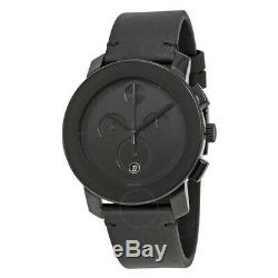 Brand New Movado Bold 3600337 Dial Black Leather Chronograph Men's Watch