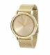 Brand New Movado Bold Evolution Men's Gold Dial Gold Mesh Band Watch 3600791